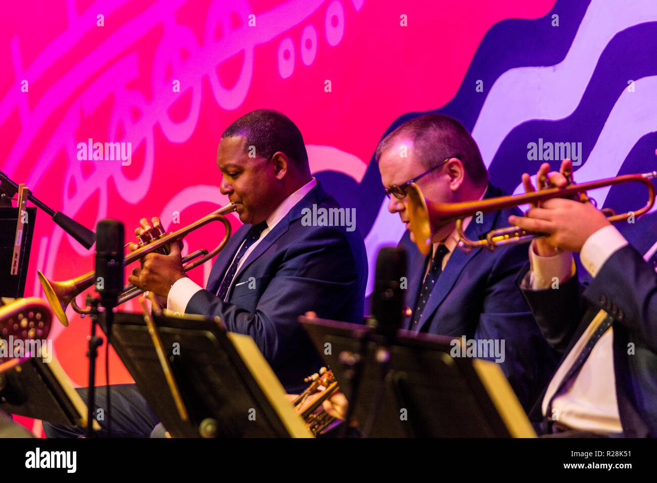 JAZZ AT LINCOLN CENTER ORCHESTRA with WYNTON MARSALIS at the 61st MONTEREY JAZZ FESTIVAL - MONTEREY, CALIFORNIA Stock Photo