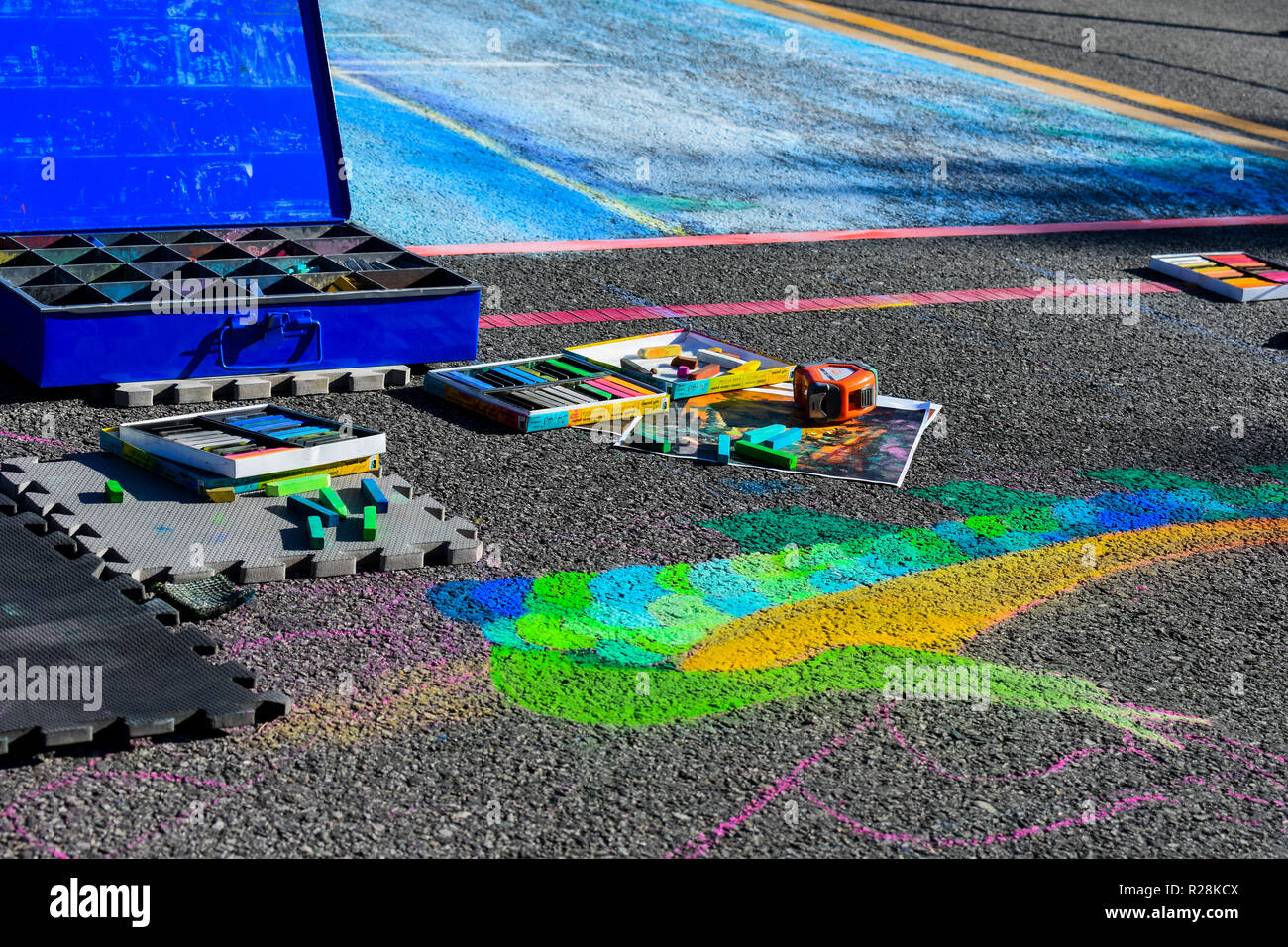 Newhall, Ca. Sept. 21, 2018 The chalk art festival in downtown