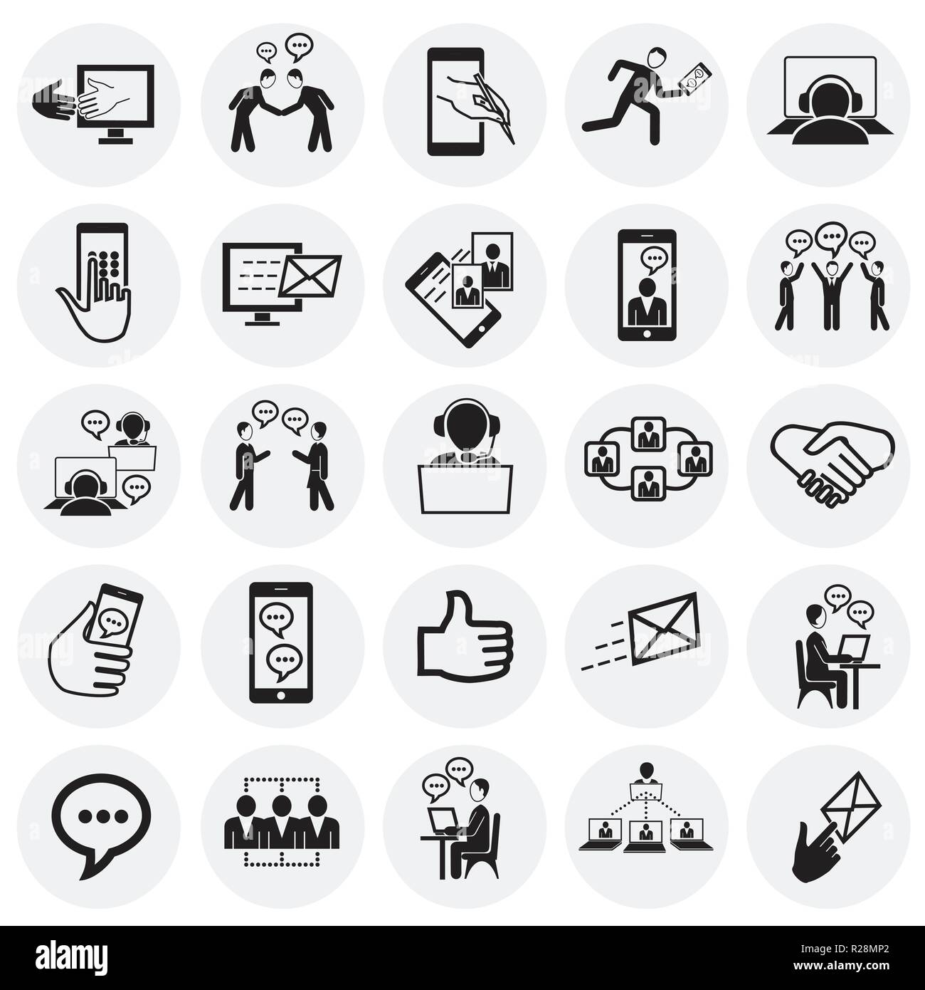Social network and connections on circles background Stock Vector