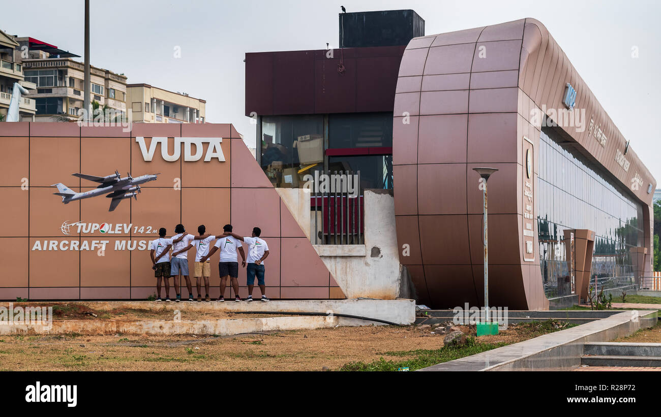 November 12,2018. Visakhapatnam, india. Outside of TU 142 Aircraft Museum at RK Beach Visakhapatnam. Stock Photo