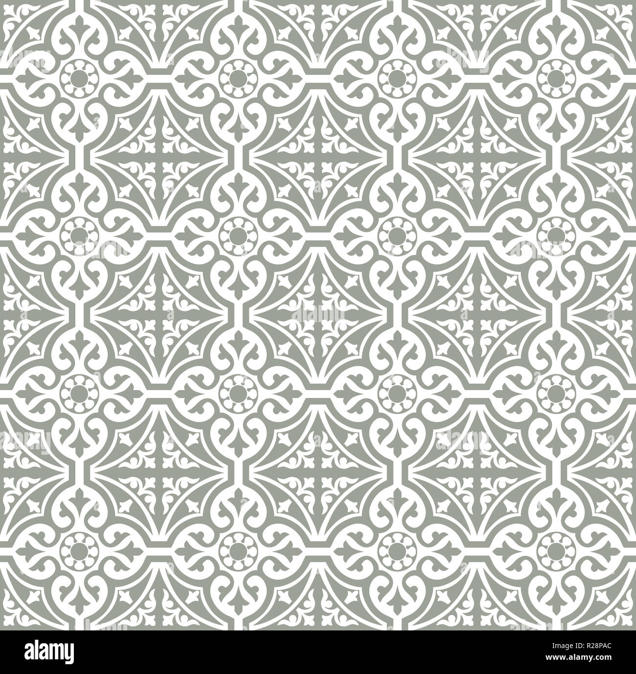 Tiles Floral portuguese style pattern, usually used in tiles in Spain, Portugal and other Mediterranean countries Stock Photo
