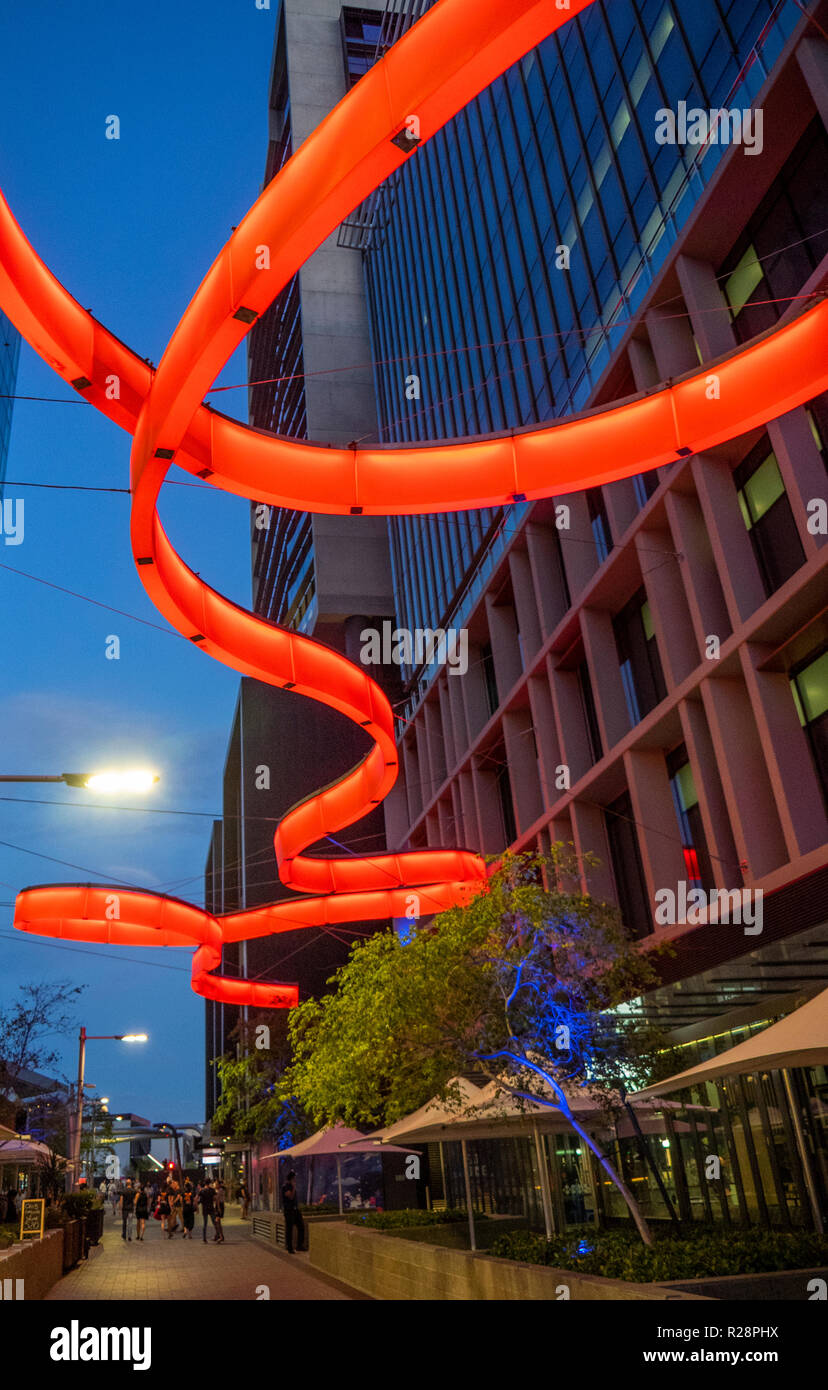 Connectus a responsive lighting installation above the street in Kings
