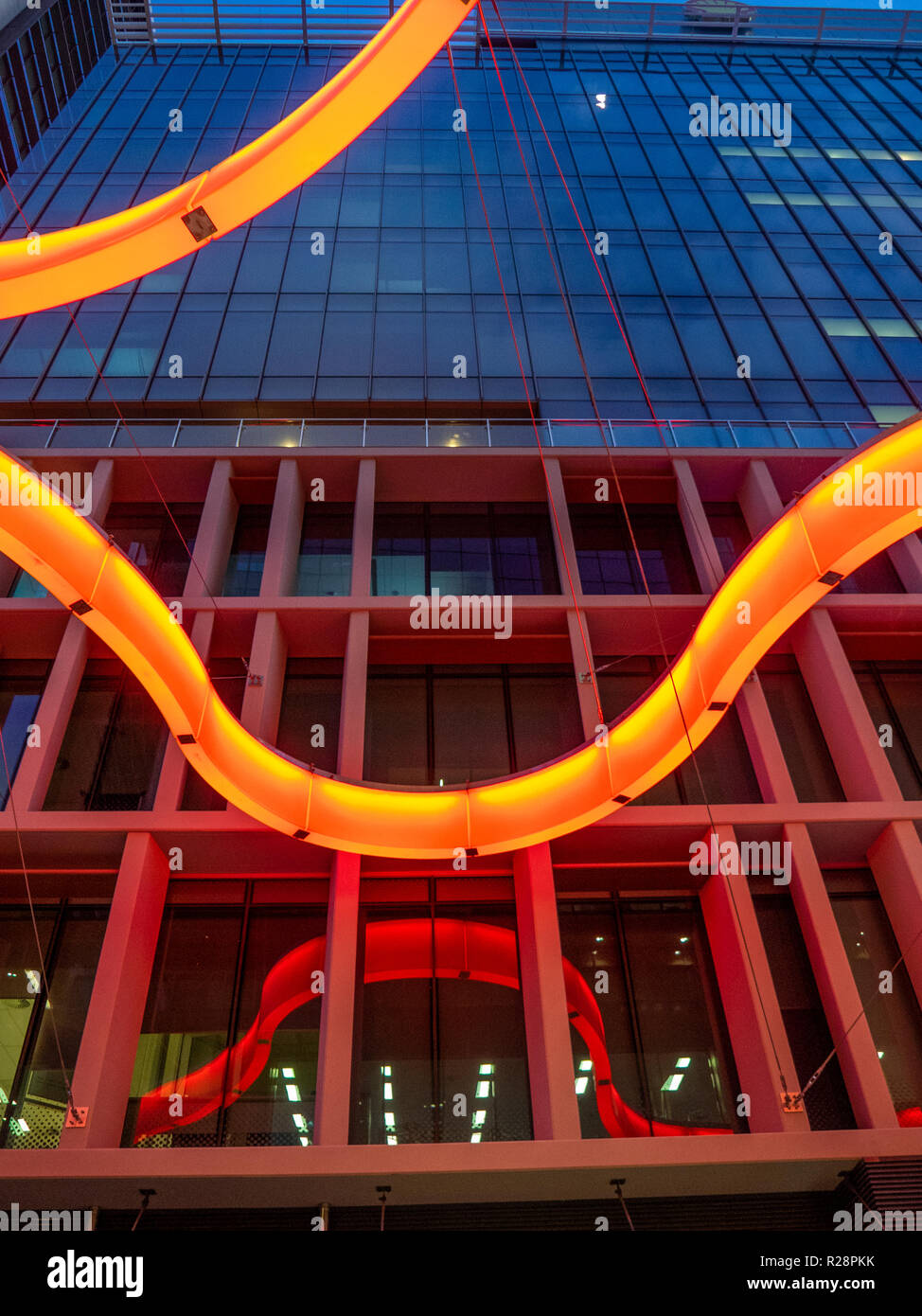 Connectus a responsive lighting installation above the street in Kings