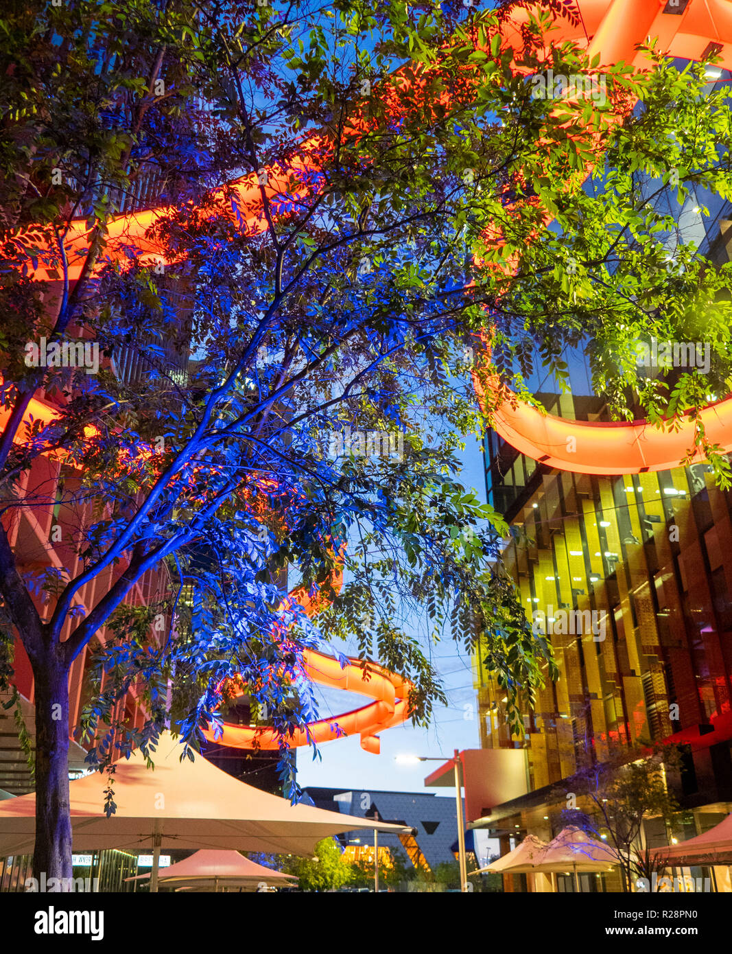 Connectus a responsive lighting installation above the street in Kings