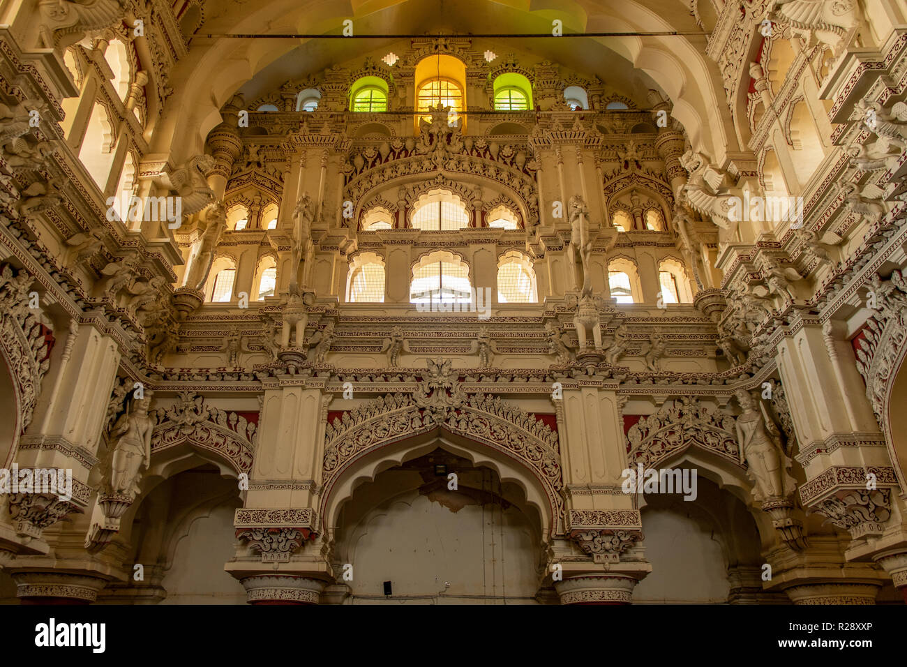 Decorative Pillars in Dance Hall of Thirumalai Nayak Mahal, Madurai