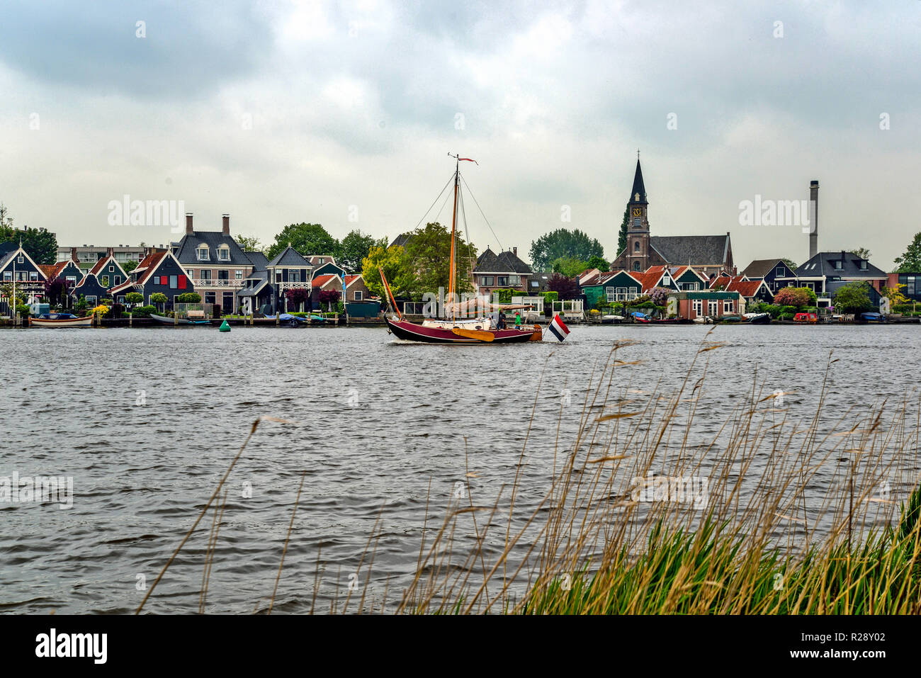 Zaanse Schans, Holland. Traditional Dutch village. Stock Photo