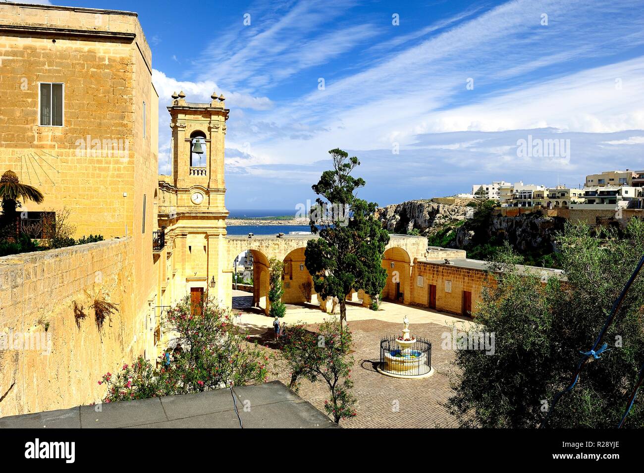 Courtyard of the National Sanctuary of our Lady of Mellieha Stock Photo