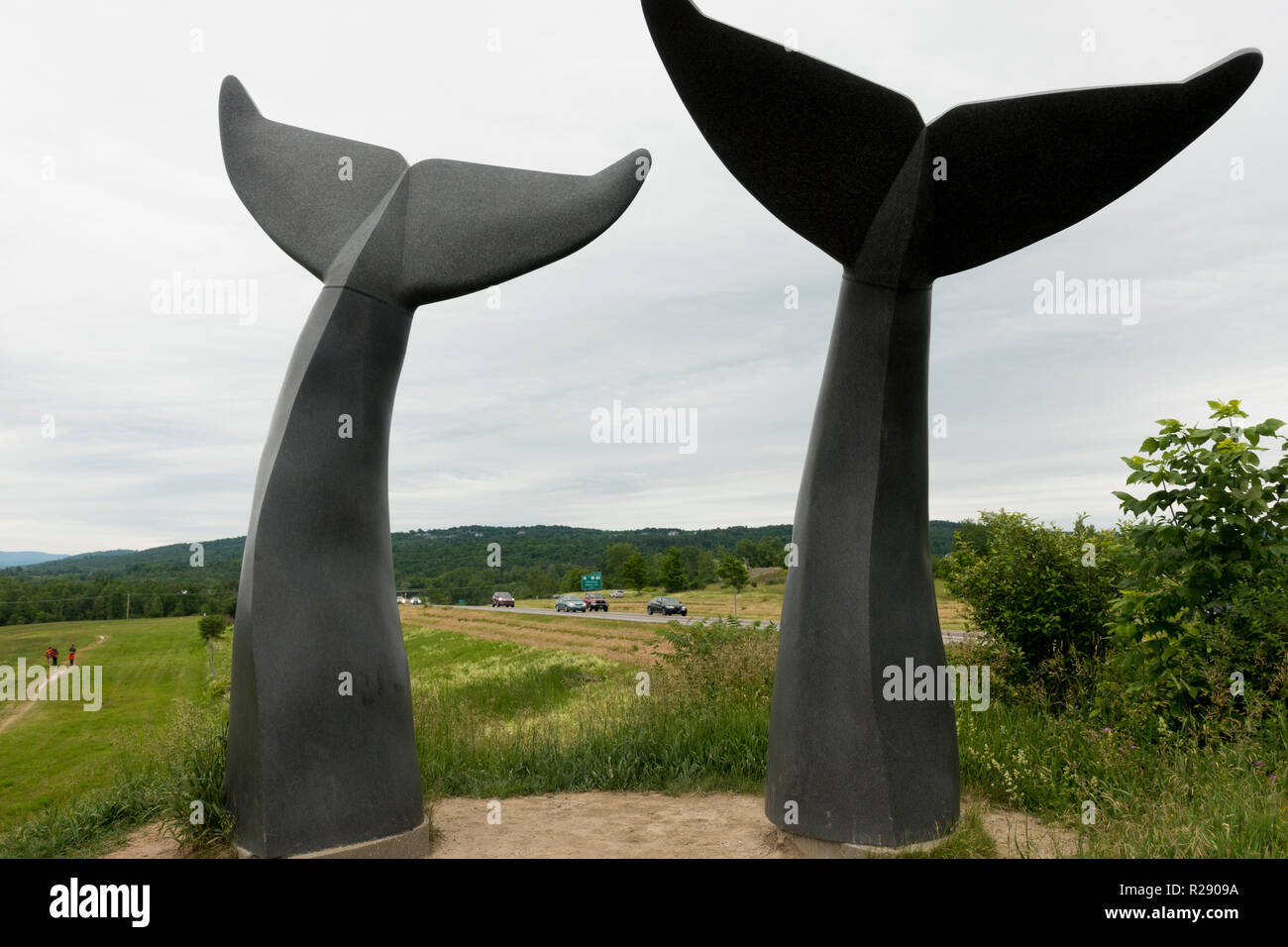Whales Trails sculpture walking path Burlington Vermont Stock Photo
