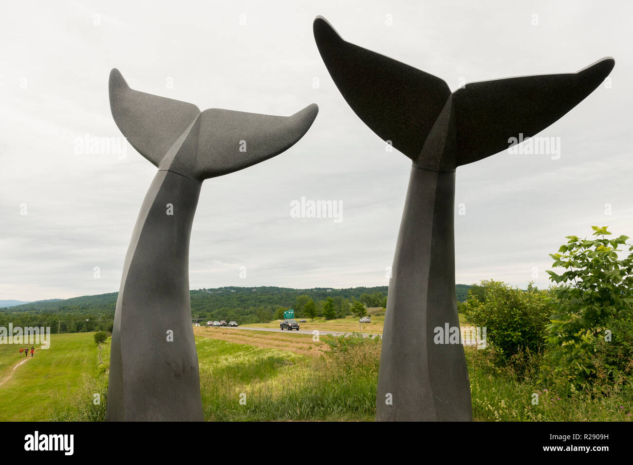 Whales Trails sculpture walking path Burlington Vermont Stock Photo