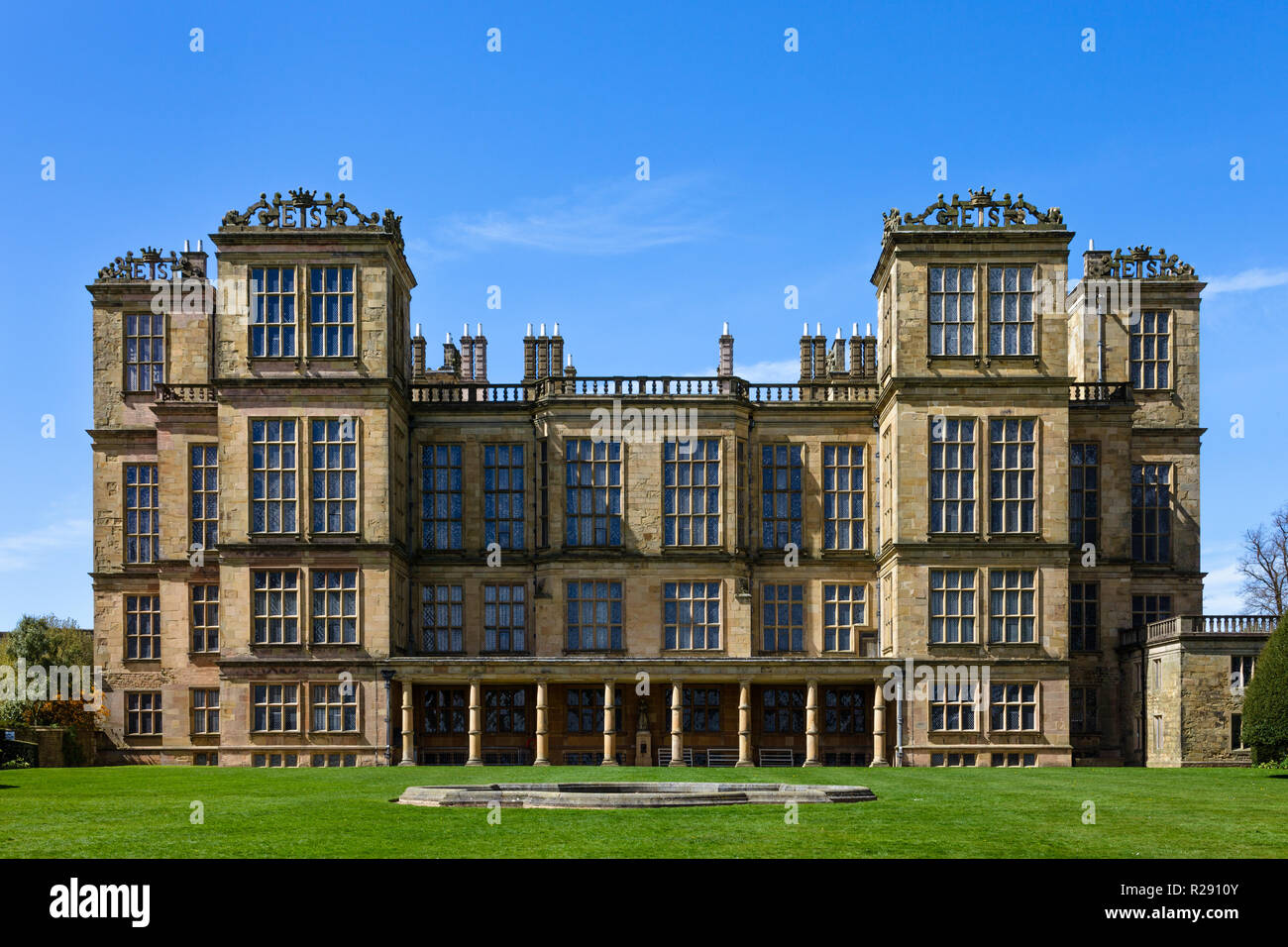 Hardwick Hall, Elizabethan country house in Derbyshire, England Stock