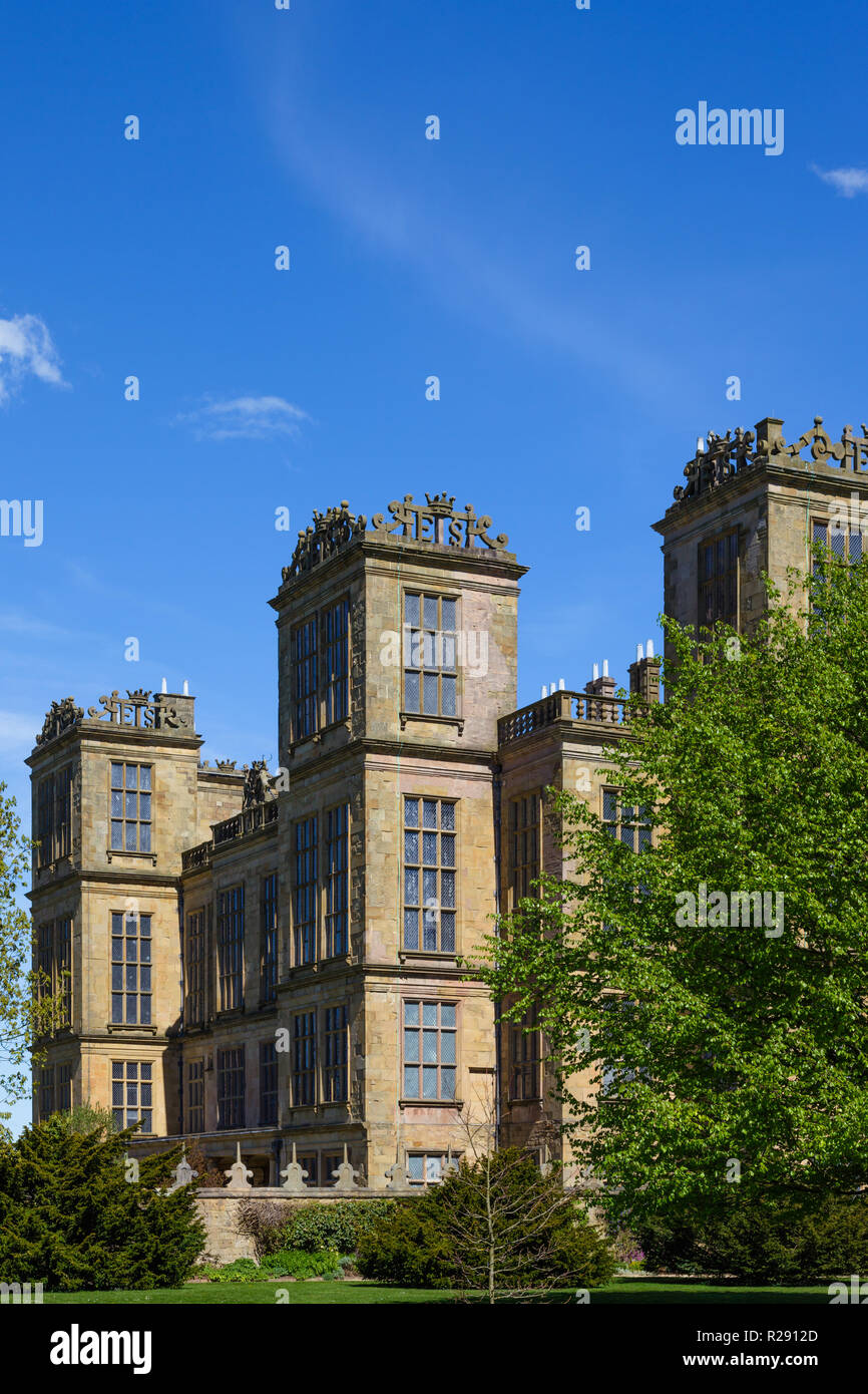 Hardwick Hall, Elizabethan country house in Derbyshire, England Stock ...