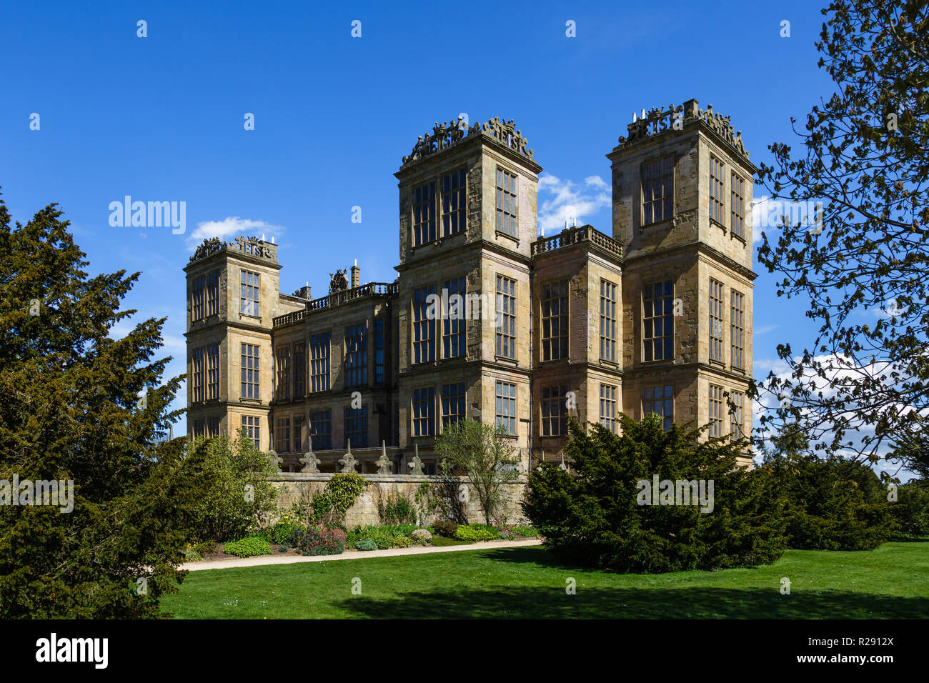 Hardwick Hall, Elizabethan country house in Derbyshire, England Stock