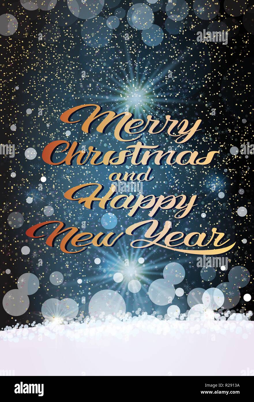 merry christmas happy new year concept blurred background with falling ...