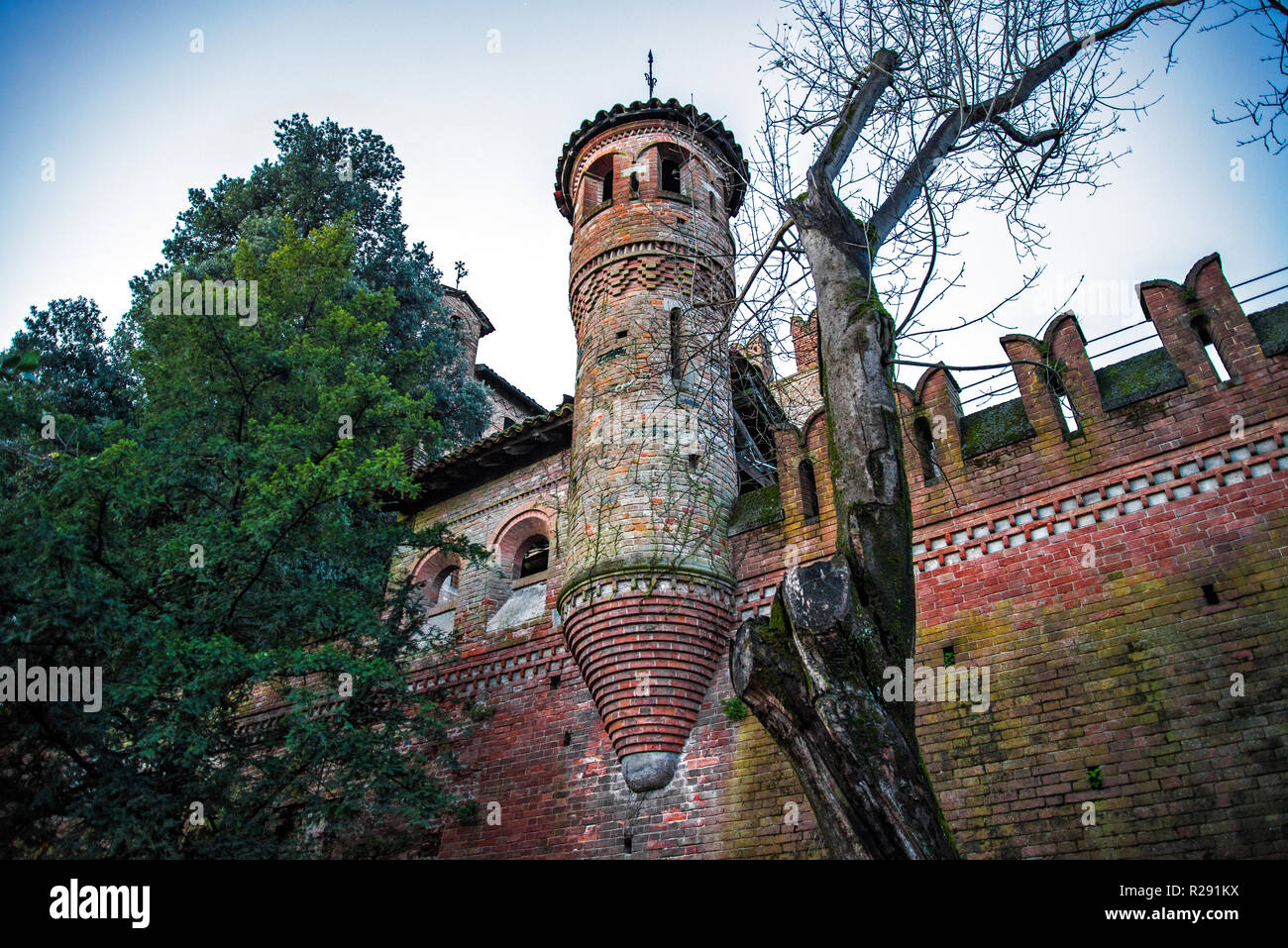 Gabiano castle in Piemonte, Italy. Stock Photo