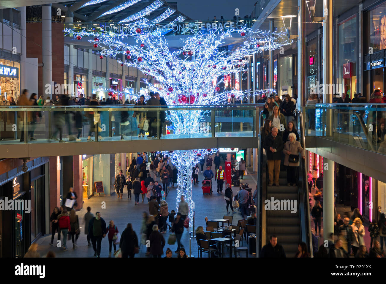 People out shopping in Liverpool One shopping complex as the Christmas
