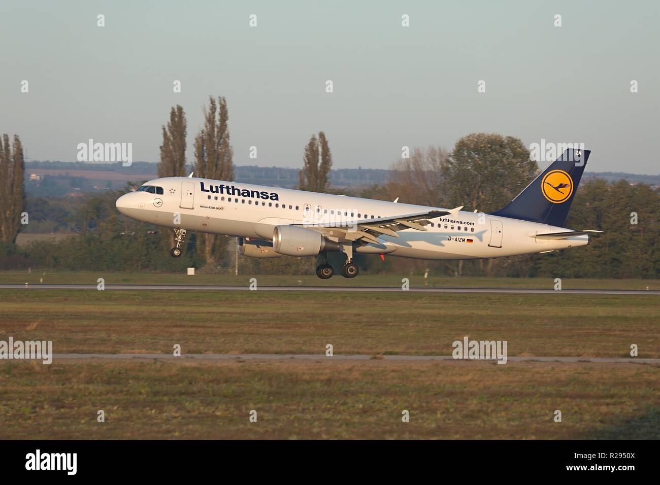 Airliner Touching Down Stock Photo