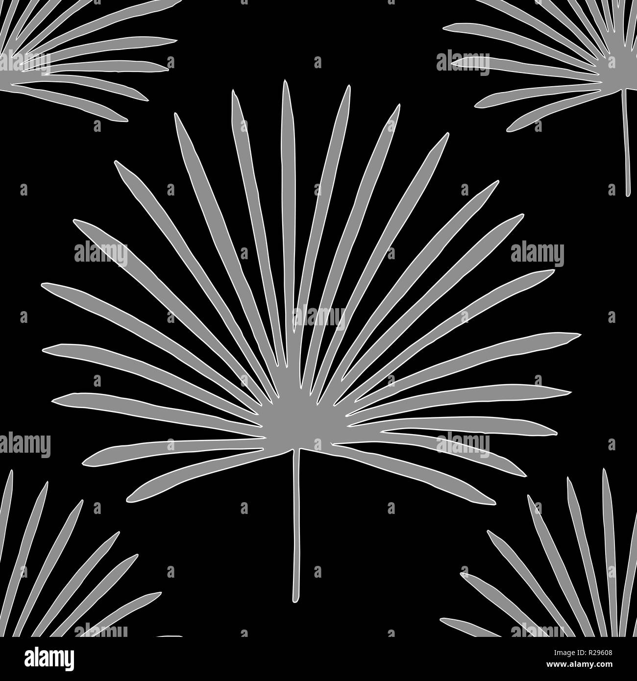 Tropical palm leaves, jungle leaves seamless vector floral pattern ...