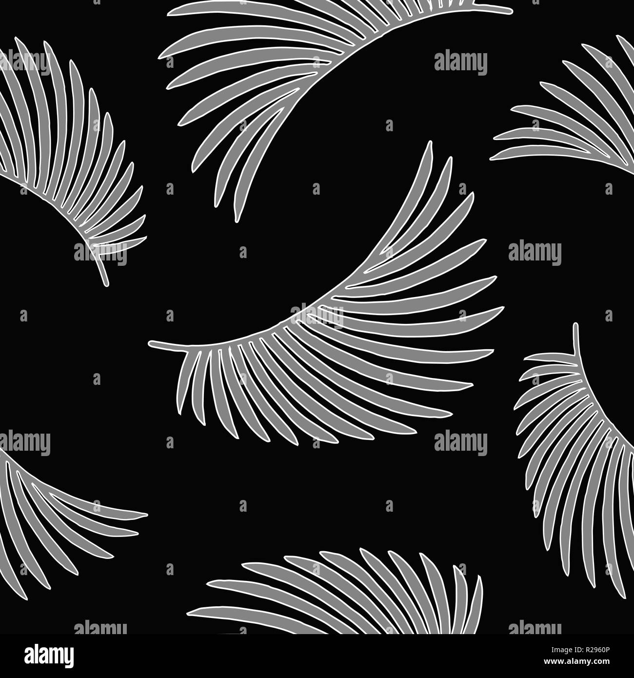 Tropical palm leaves, jungle leaves seamless vector floral pattern ...