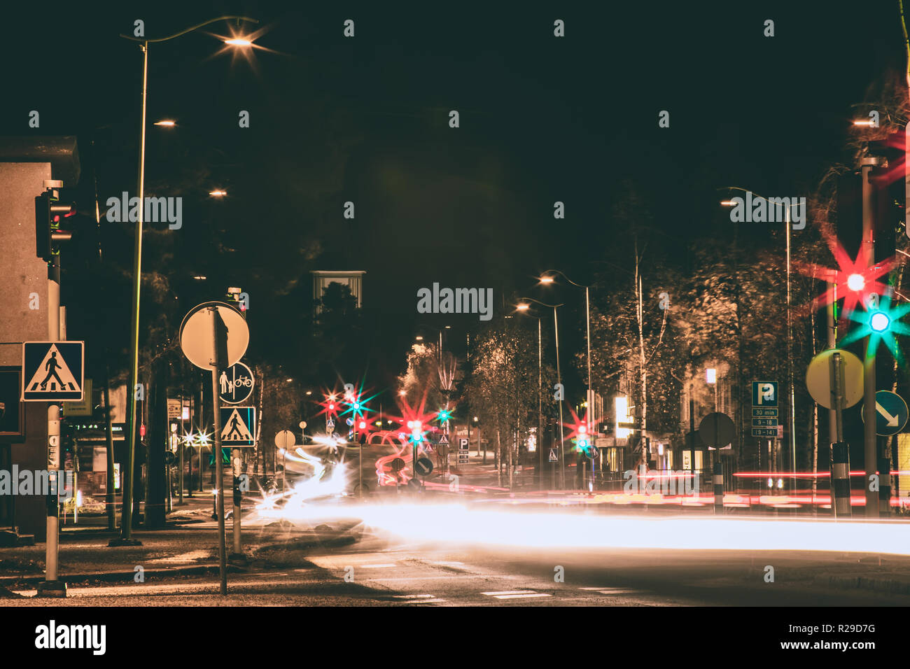 Street view from Sotkamo, Finland. Stock Photo