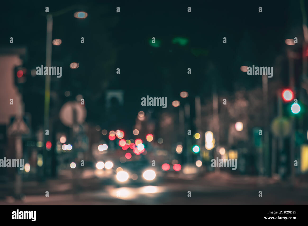 Street view from Sotkamo, Finland. defocused. Stock Photo