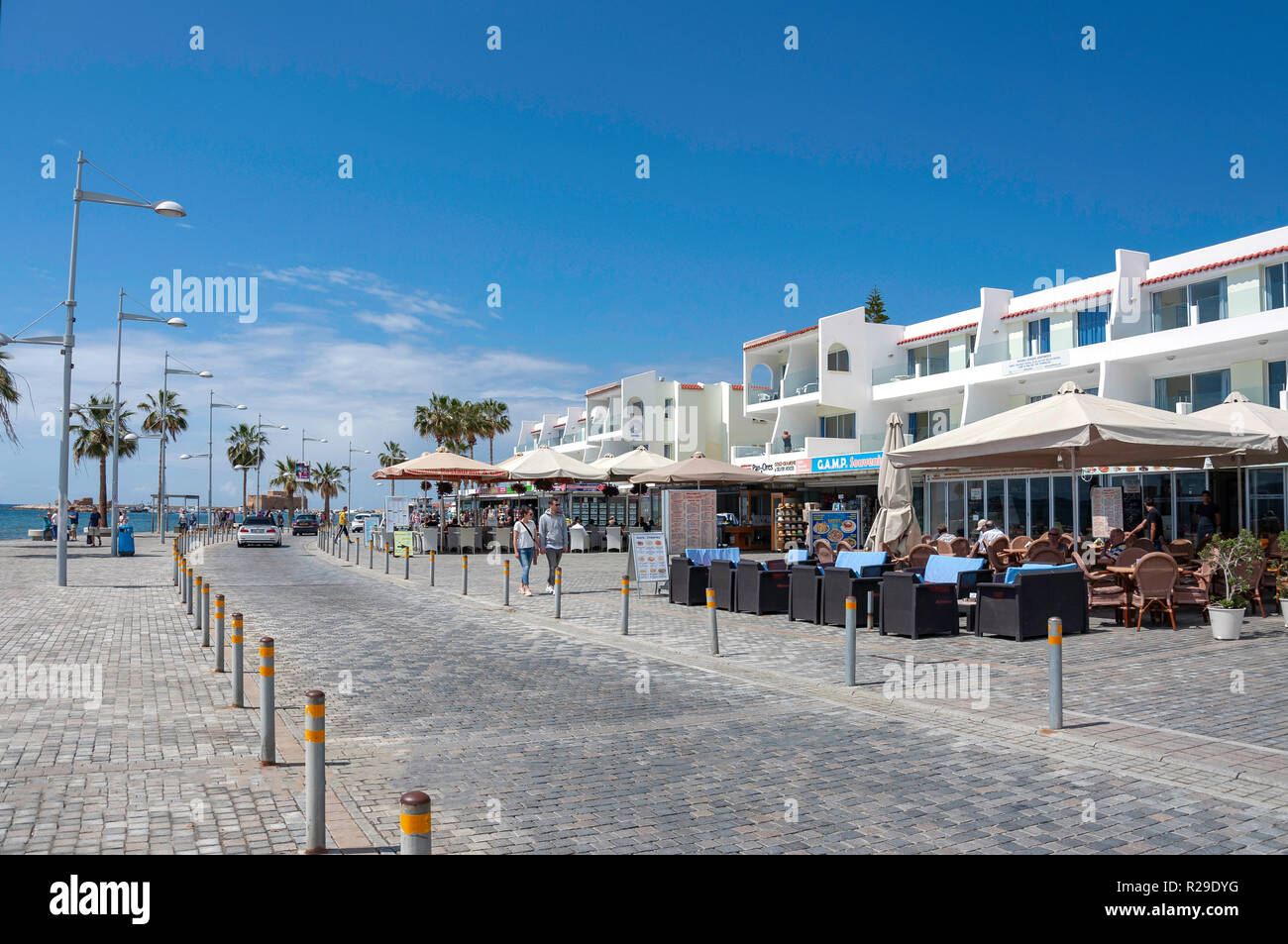 Seafront taverna and shops, Poseidonos Avenue, Paphos (Pafos), Pafos