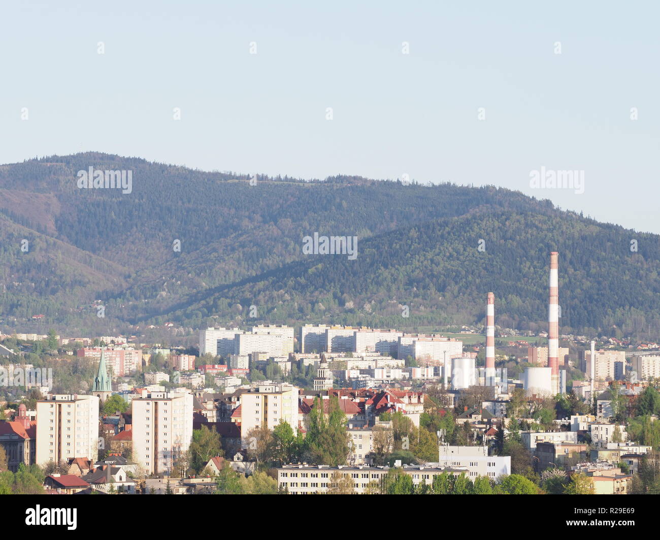 Beauty cityscape landscapes of european Bielsko-Biala city and ...