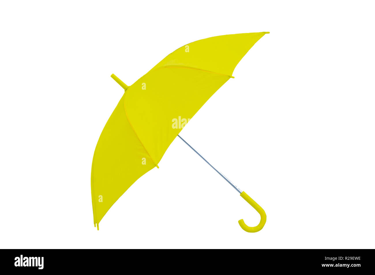 Yellow umbrella. White isolate Stock Photo Alamy