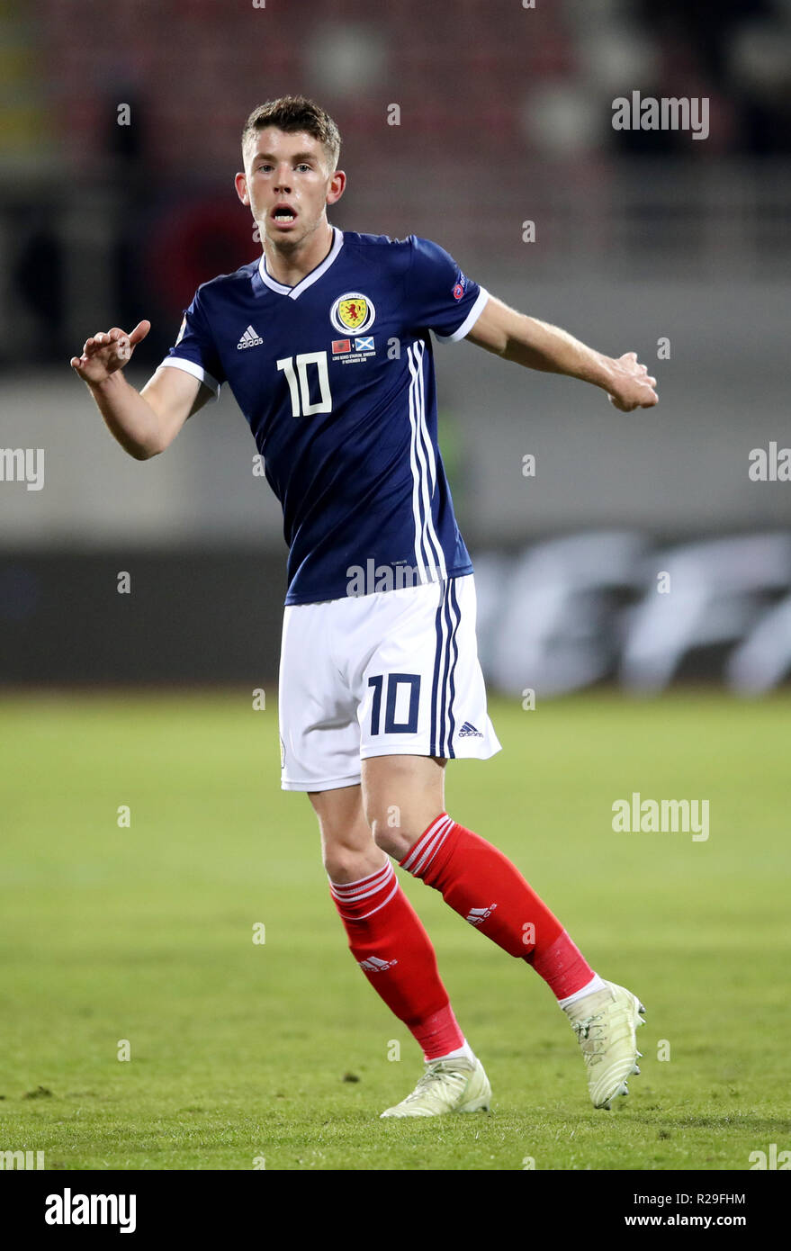 Scotland's Ryan Christie during the UEFA Nations League, Group C1 match at the Loro Borici Stadium, Shkoder Stock Photo