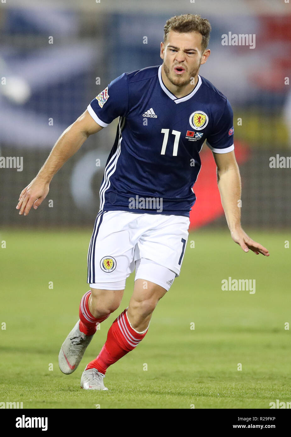 Scotland's Ryan Fraser during the UEFA Nations League, Group C1 match at the Loro Borici Stadium, Shkoder Stock Photo