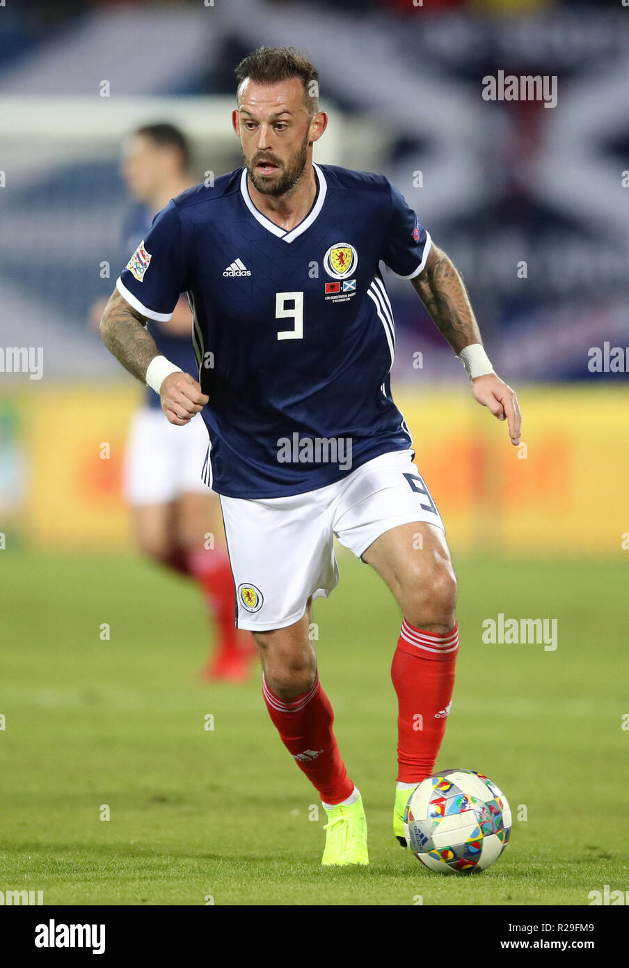 Scotland's Steven Fletcher during the UEFA Nations League, Group C1 match at the Loro Borici Stadium, Shkoder Stock Photo