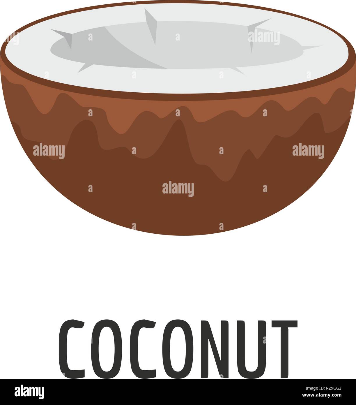 Coconut icon. Flat illustration of coconut vector icon for web Stock ...