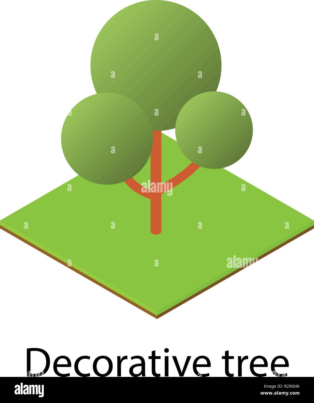 Decorative tree icon. Isometric illustration of decorative tree vector ...