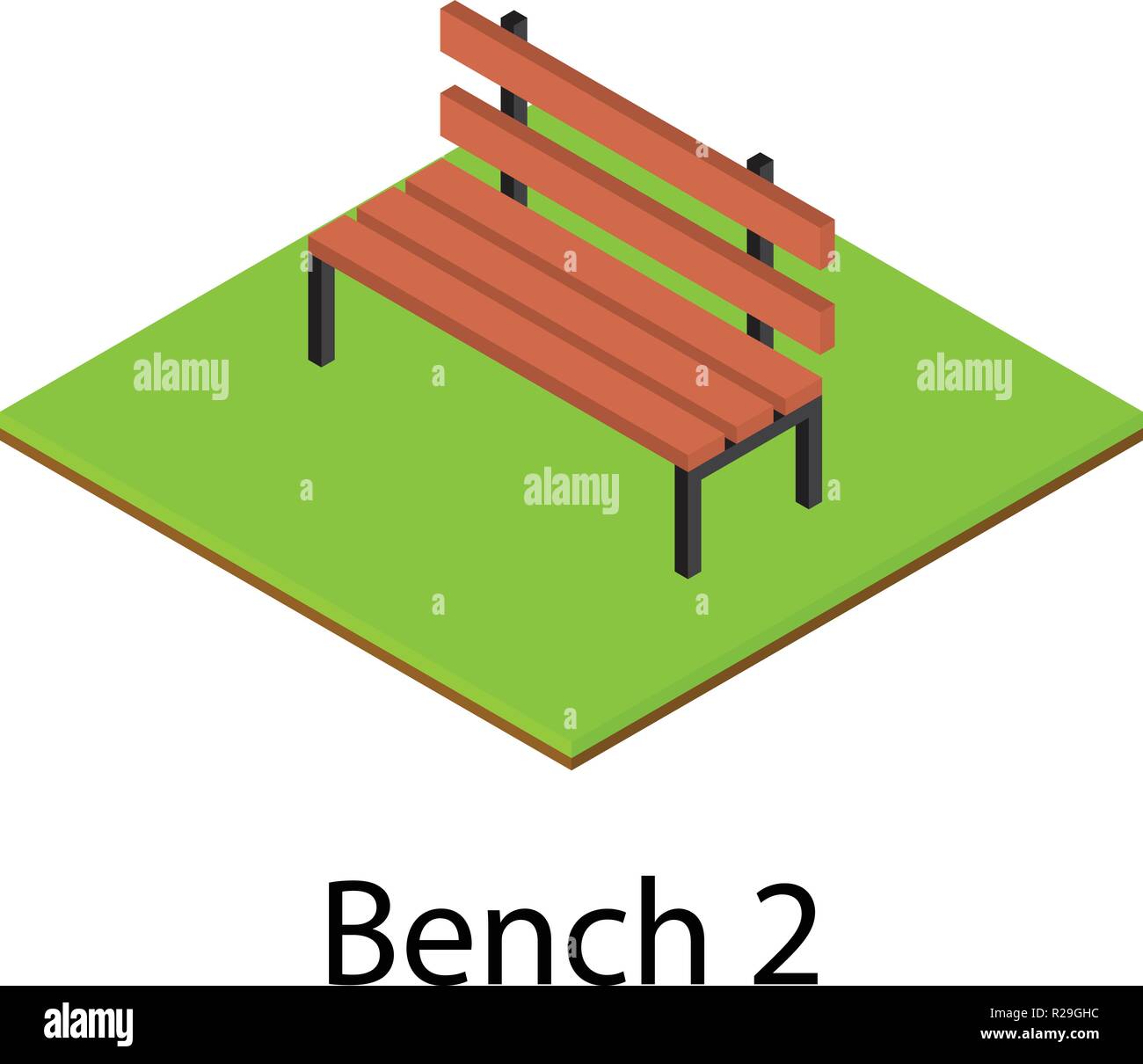 Bench icon. Isometric illustration of bench vector icon for web Stock ...