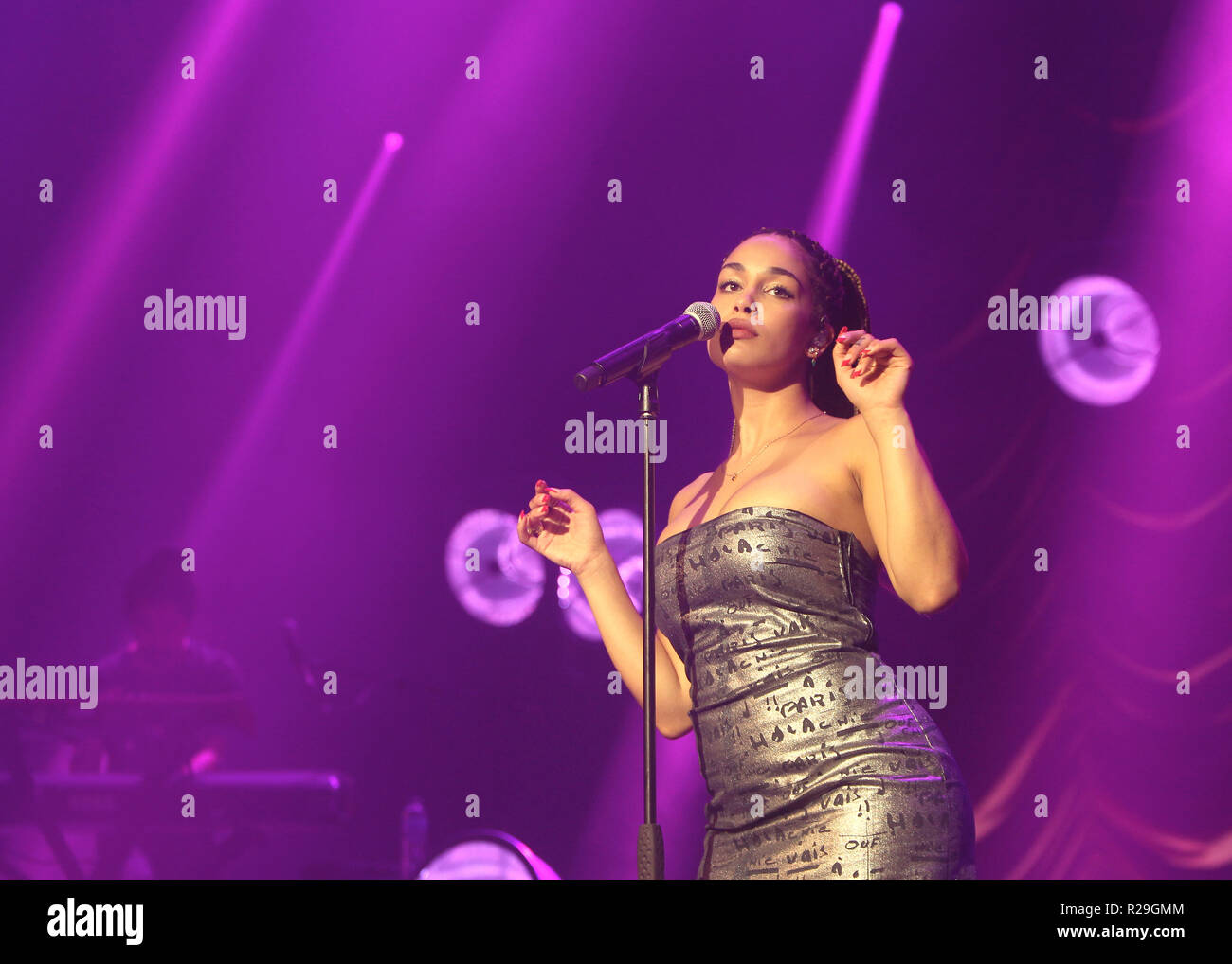 British singer/songwriter Jorja Smith performing on the first of two sold out night's at O2 Academy Brixton on Wednesday 17th October 2018 (Photos by Ian Bines/WENN)  Featuring: Jorja Smith Where: London, United Kingdom When: 17 Oct 2018 Credit: WENN.com Stock Photo