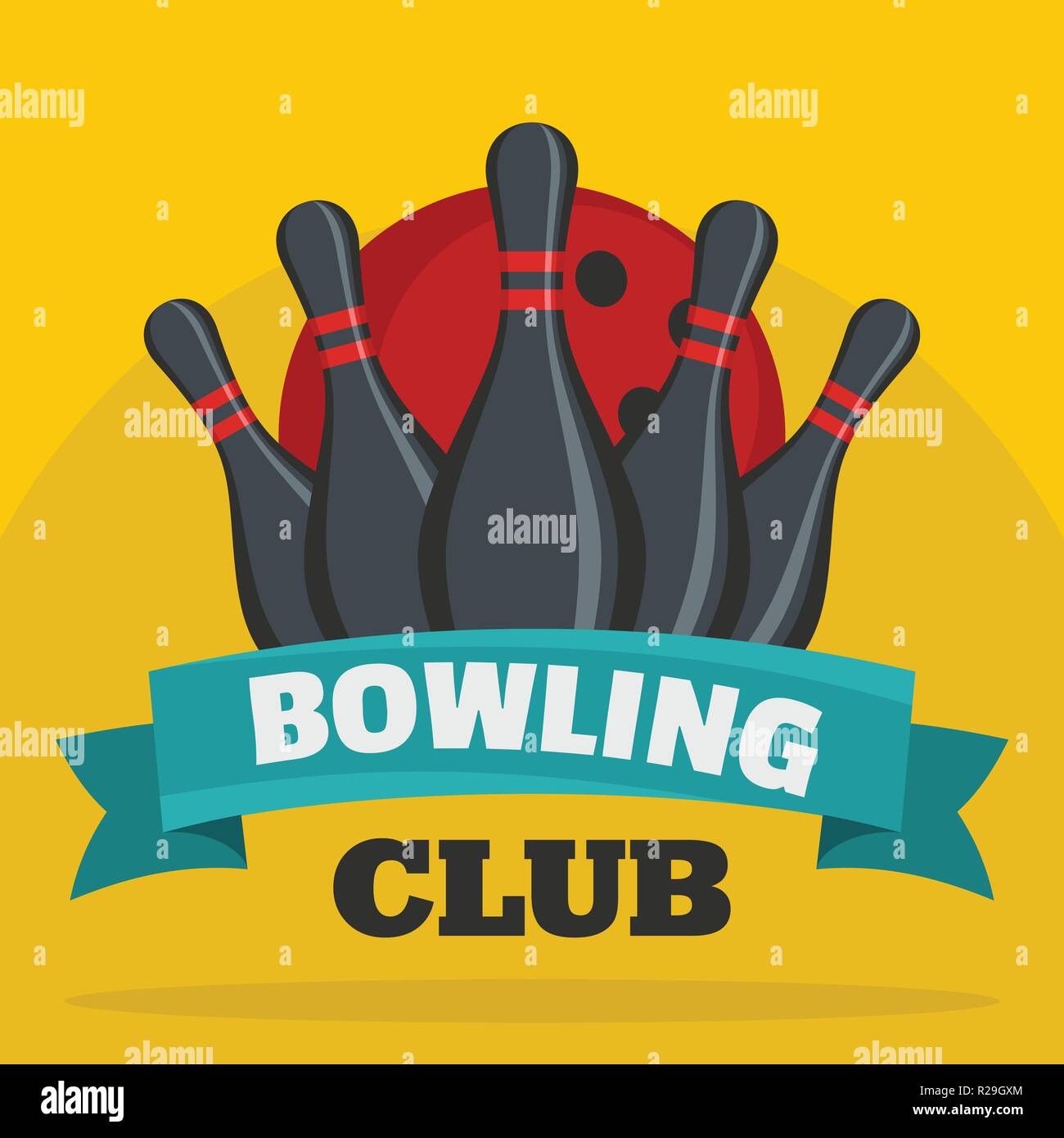 Bowling club icon. Flat illustration of bowling club vector icon for