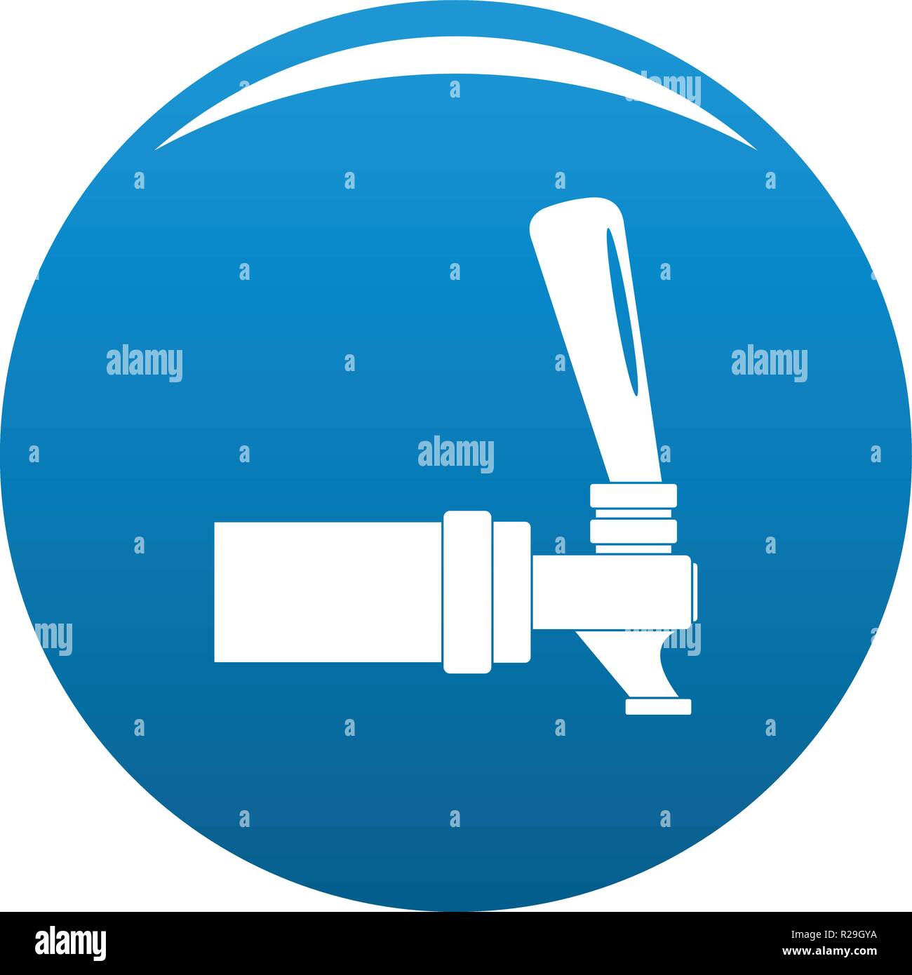 Faucet icon. Simple illustration of faucet vector icon for any design blue Stock Vector