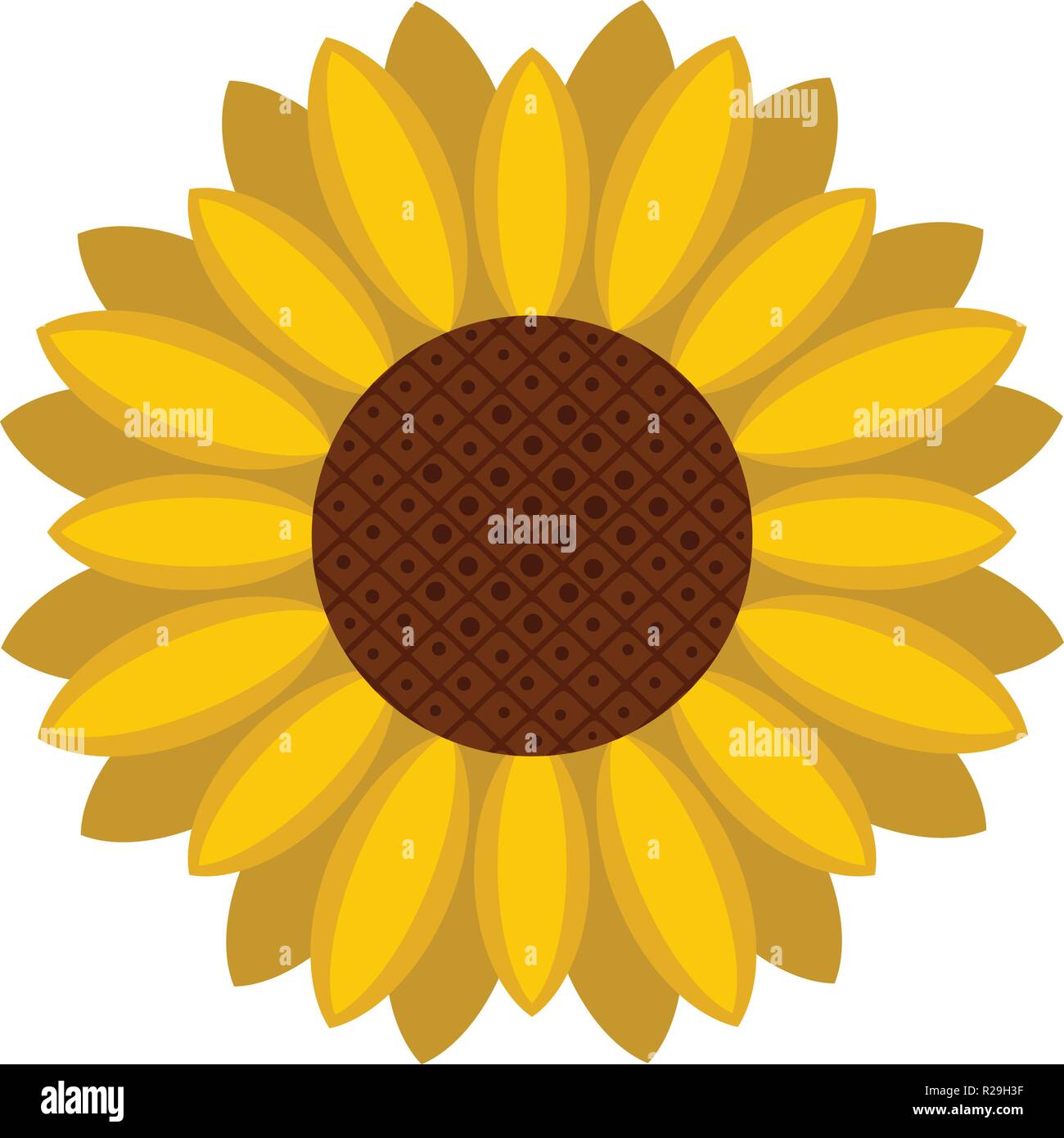 Download Circle of sunflower icon. Flat illustration of circle of ...