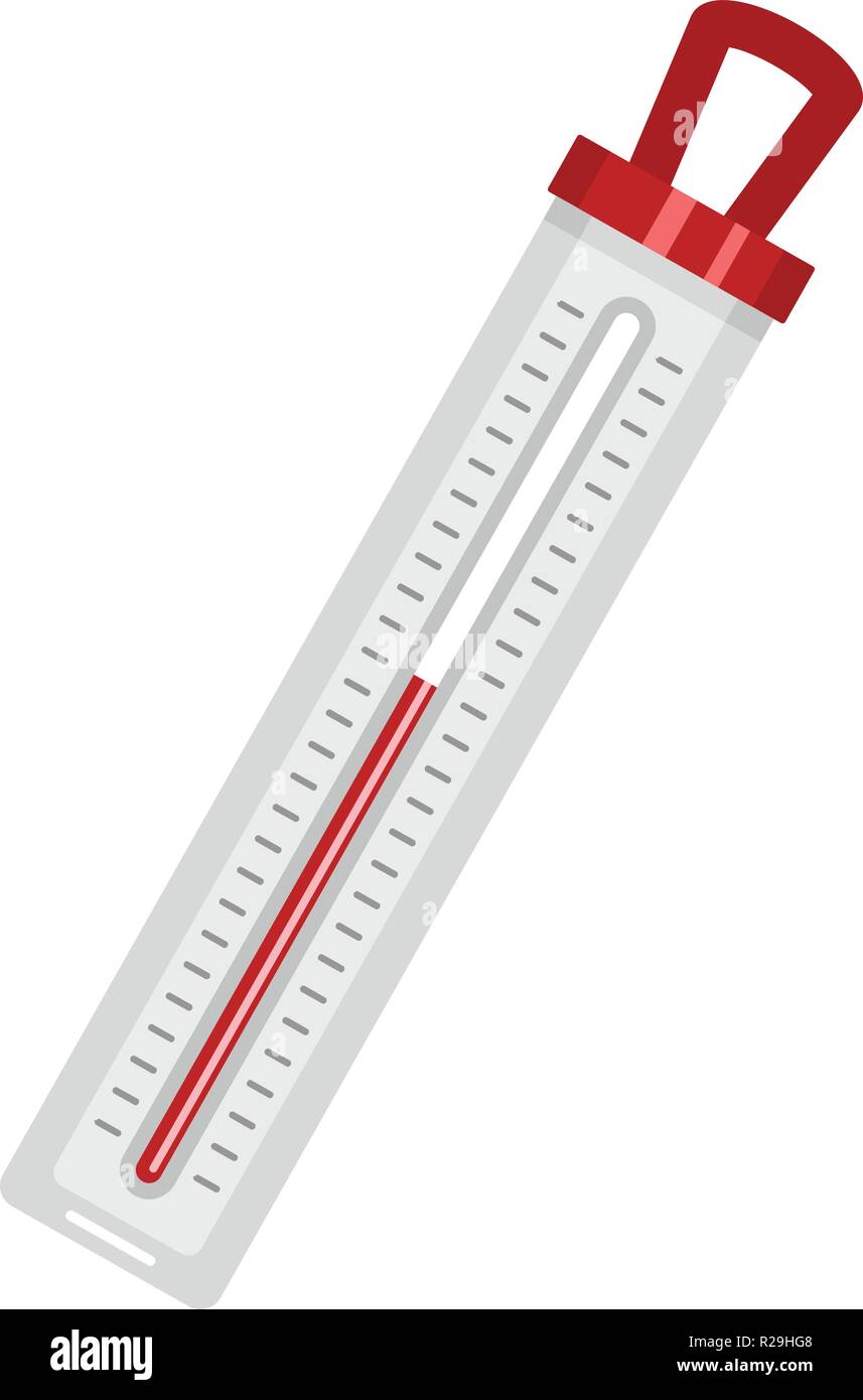 Old thermometer icon. Flat illustration of old thermometer vector icon