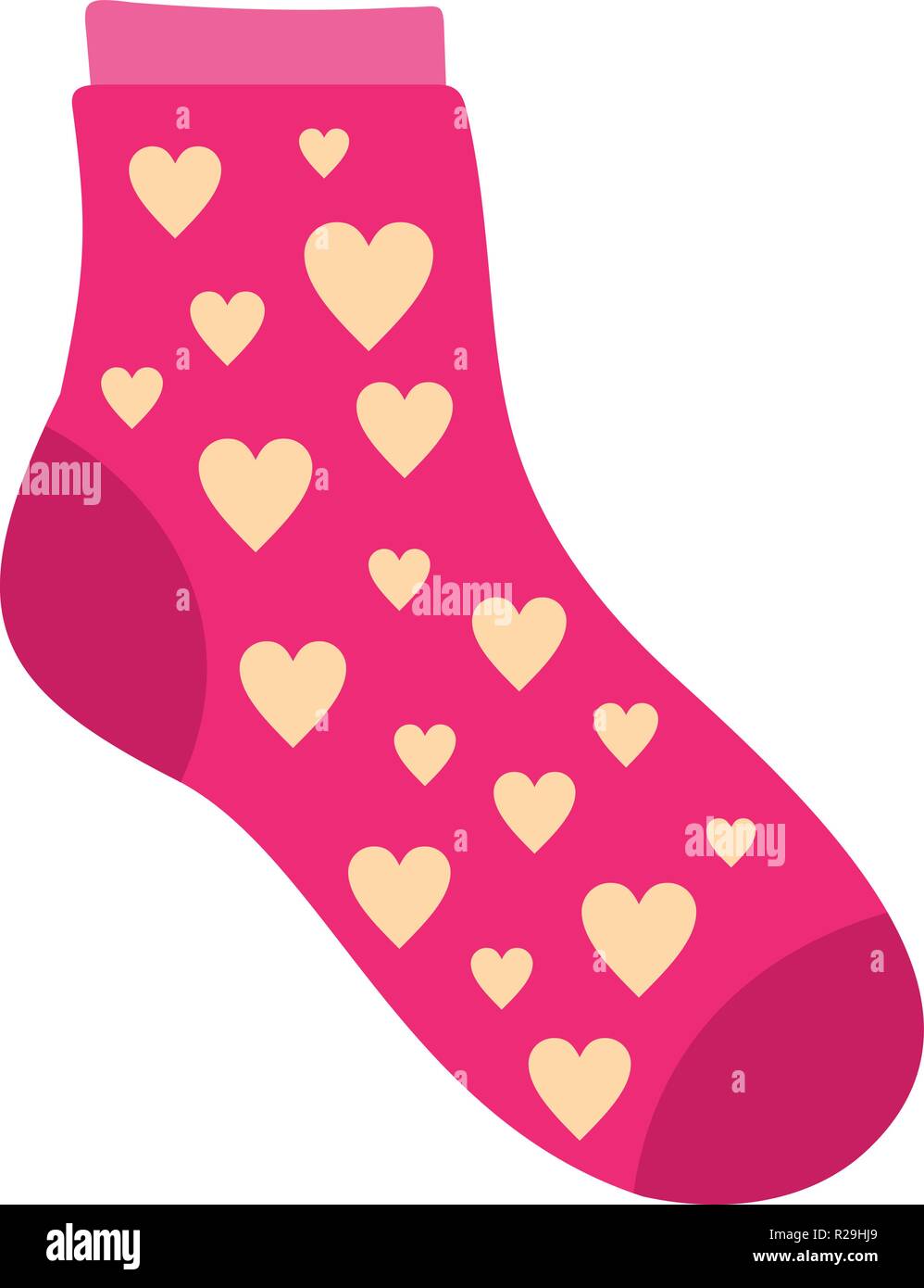 Sock with heart icon. Flat illustration of sock with heart vector icon ...