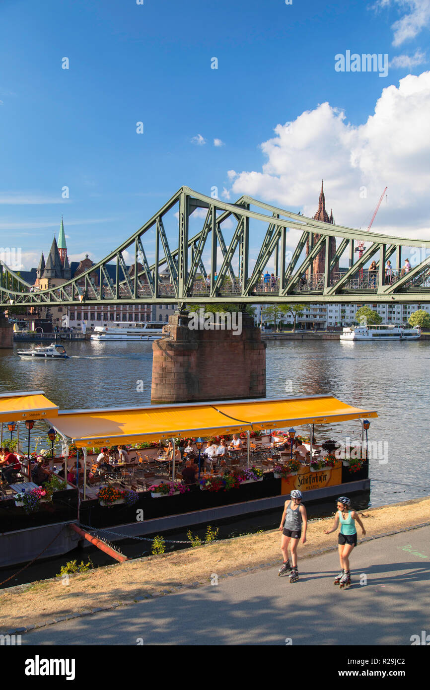 Iron Bridge over River Main, Frankfurt, Hesse, Germany Stock Photo Alamy