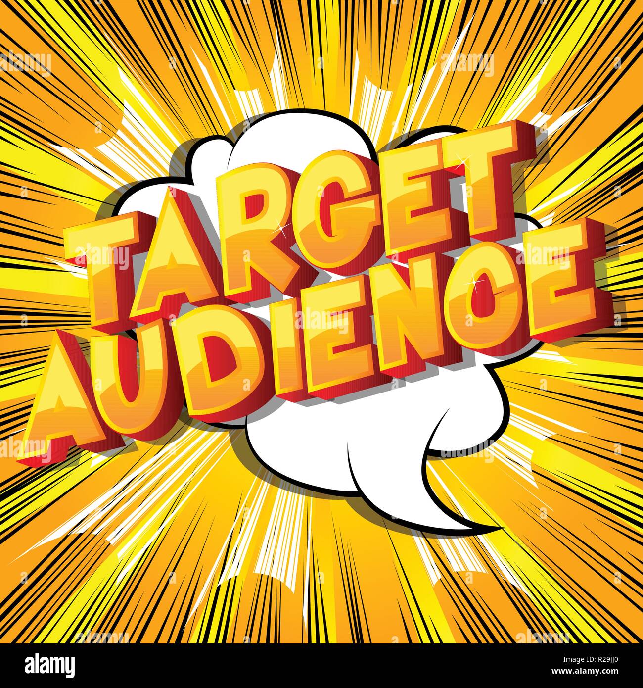 Target Audience Vector illustrated comic book style phrase Stock