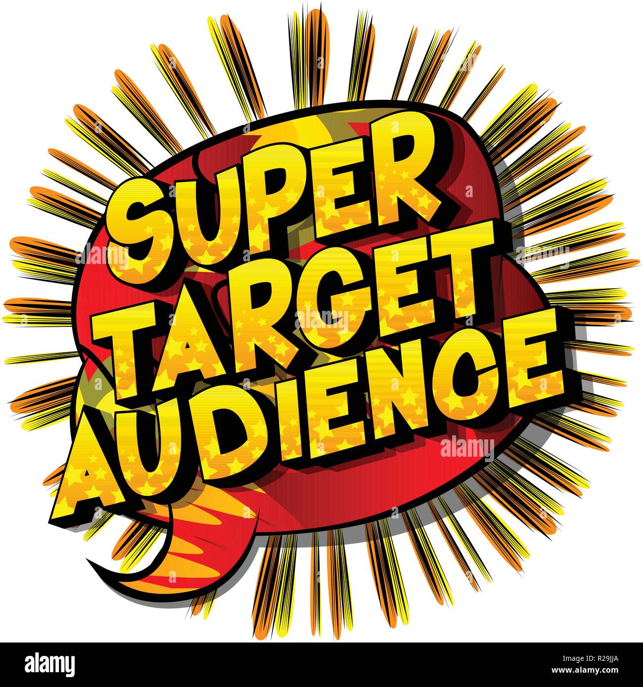 Super Target Audience Vector illustrated comic book style phrase