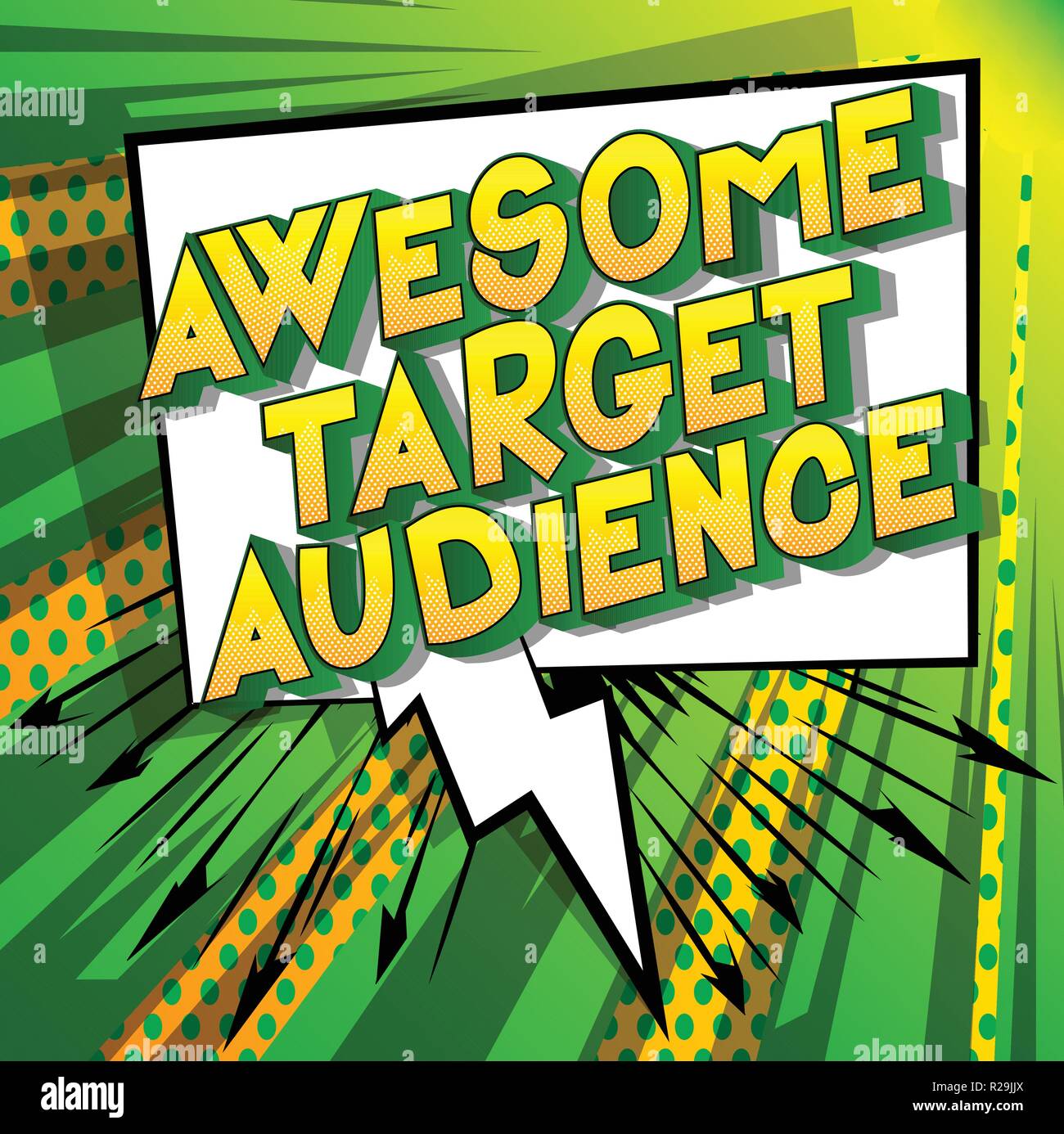 Awesome Target Audience Vector illustrated comic book style phrase