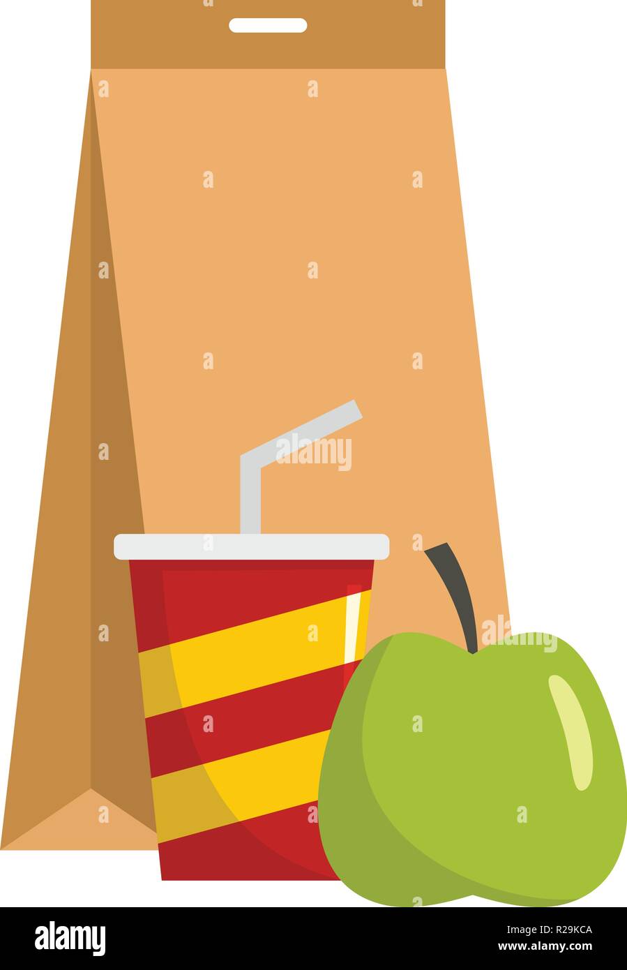 Packed lunch icon. Flat illustration of packed lunch vector icon for ...