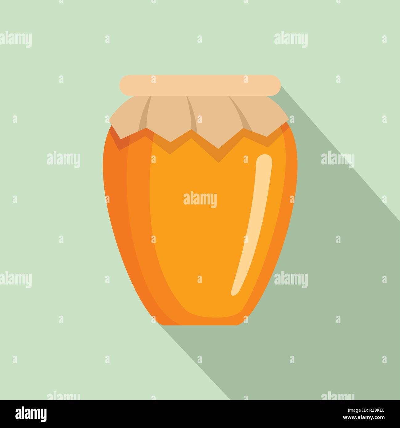 Honey jar icon. Flat illustration of honey jar vector icon for web ...