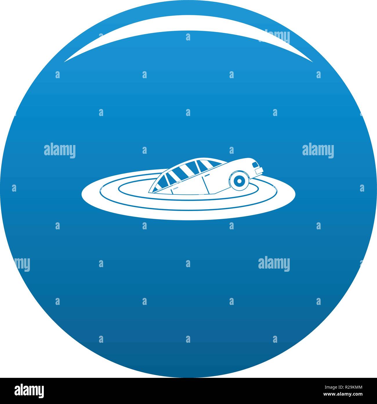 Sinking car icon. Simple illustration of sinking car vector icon for ...