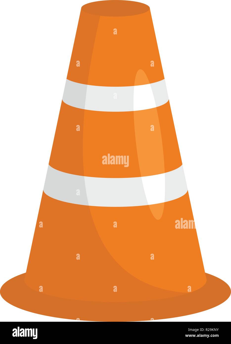 Caution cone icon. Flat illustration of caution cone vector icon for