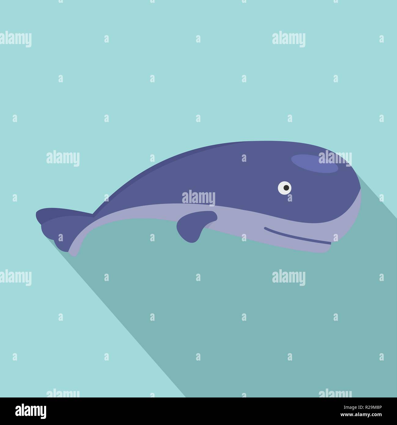 Ocean whale icon. Flat illustration of ocean whale vector icon for web ...