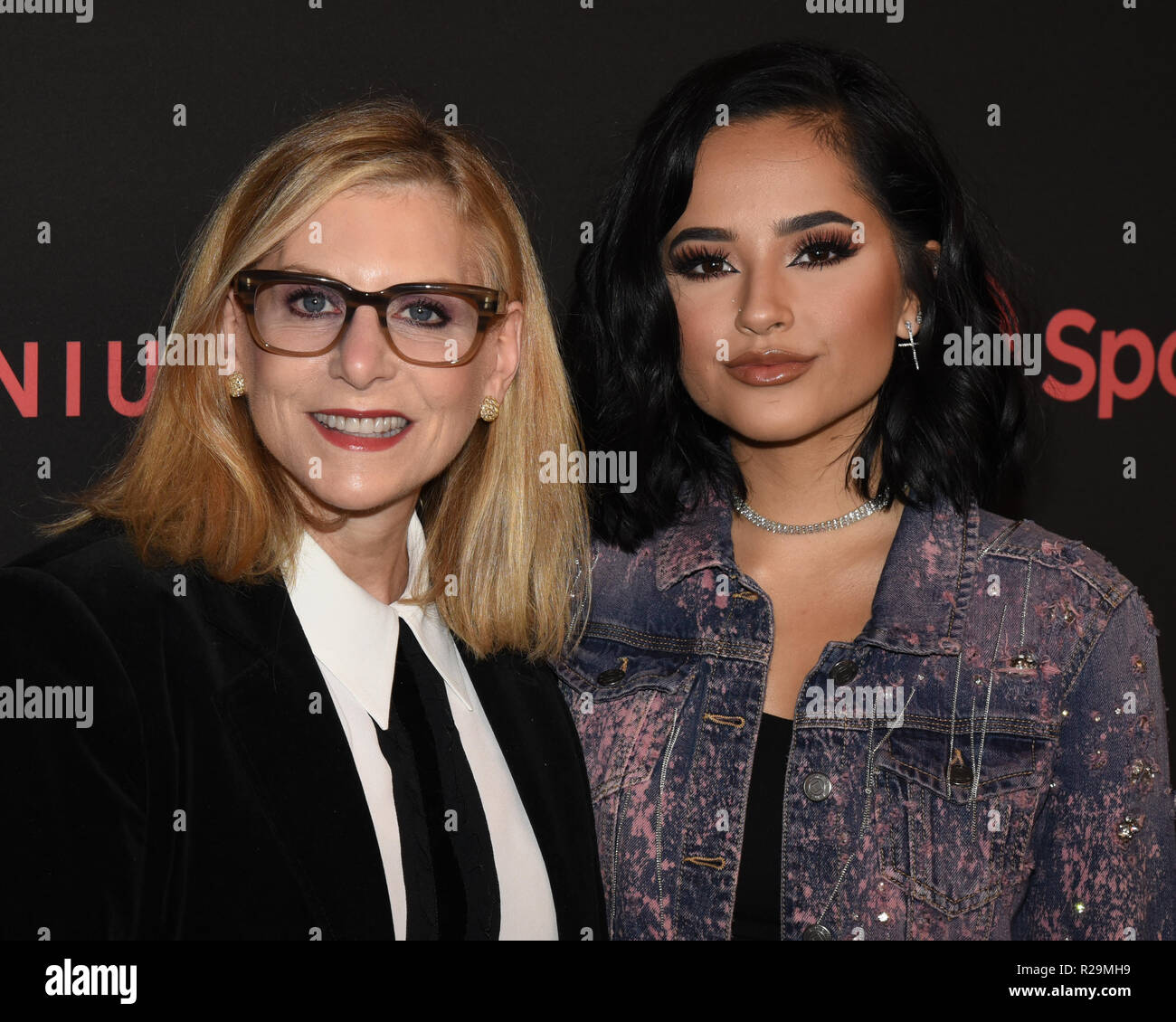 Dawn Ostroff and Becky G attends the Spotify's Secret Genius Awards