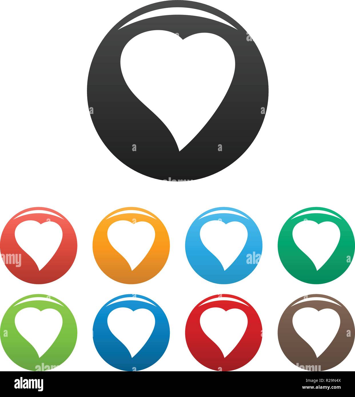 Black Heart icon. Simple illustration of black heart vector icons set ...
